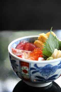 海泉不海鲜大米碗日本食物