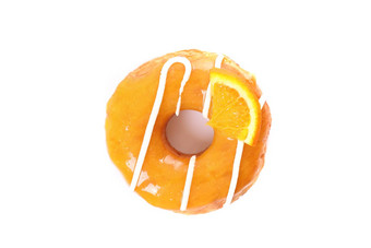 橙色甜甜圈孤立的白色背景