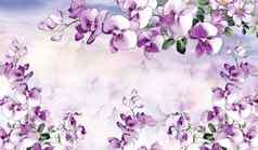 壁纸紫色的花天鹅蝴蝶珠宝