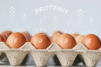 鸡蛋箭头显示高蛋白质鸡蛋箭头象征蛋白质浮动