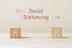 社会距离减少风险感染人图标木多维数据集社会距离概念
