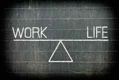 平衡工作生活概念黑板背景