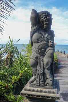 特写镜头石头雕像寺庙石头光天化日之下土地很多巴厘岛印尼雕刻雕像细细节站入口印度教寺庙《卫报》巴厘岛的文化
