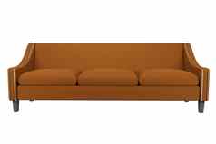 棕色（的）沙发椅子织物皮革白色背景