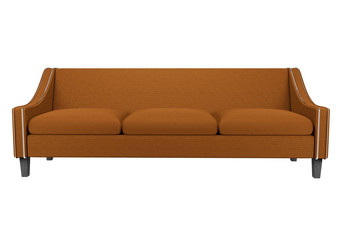 棕色（的）<strong>沙发椅子</strong>织物皮革白色背景