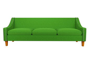绿色<strong>沙发椅子</strong>织物皮革白色背景