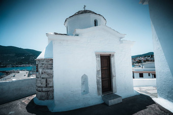 希腊白色教堂