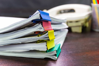 文件文件夹堆栈业务报告纸文件表格工作办公室概念文档工作办公室