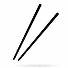 筷子图标白色背景平风格筷子图标