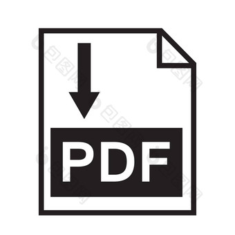 下载PDF文件按钮孤立的白色背景PDF文件