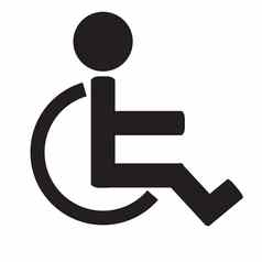 禁用标志图标无效的图标人类轮椅平风格