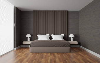卧室室内床上极简主义现代风格渠