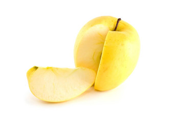 黄色的苹果一块减少