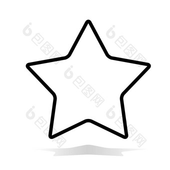 明星图标平明星图标白色背景明星标志