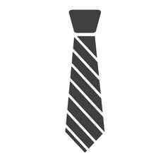 领带图标孤立的白色背景领带标志平风格领带