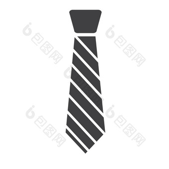 领带图标孤立的白色背景领带标志平风格领带