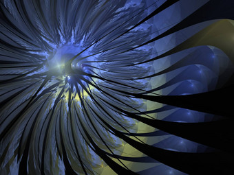 温柔的软分形蓝色的花电脑生成的图像标志设计概念网络打印海报花背景