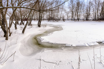 冻水雪冰第聂伯河河