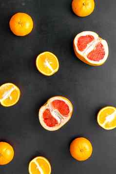 柑橘类水果片柑橘类模式前视图
