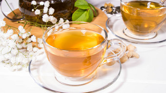 花茶水果片杯绿色茶茶壶
