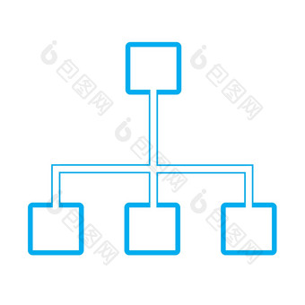 层次结构图标白色背景层次结构标志平风格