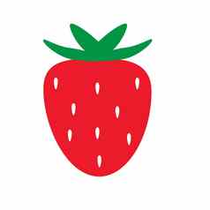 草莓图标白色背景草莓图标标志平