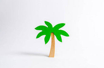 木棕榈树白色背景旅游邮轮温暖的国家发展旅游热带岛概念上的休闲假期娱乐放松