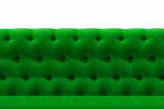 奢侈品绿色沙发天鹅绒缓冲特写镜头模式背景白色