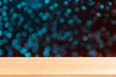 木板材摘要模糊蓝色的红色的银闪闪发光的发光灯泡灯背景空木表格地板散景模糊点光圣诞节木表格董事会空前面闪耀圆基斯显示