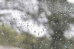 自然新鲜的湿背景水雨滴透明度玻璃窗口镜子玻璃