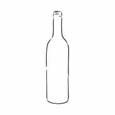 瓶草图风格向量插图孤立的白色背景玻璃瓶容器向量草图插图