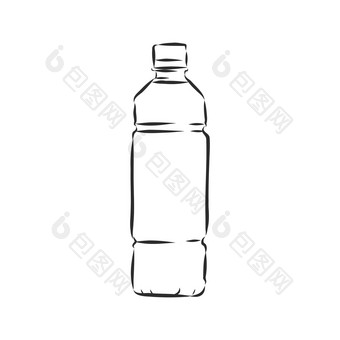 向量单草图<strong>塑料瓶</strong>水<strong>塑料瓶</strong>容器向量草图插图