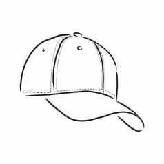 向量插图棒球帽帽向量草图插图