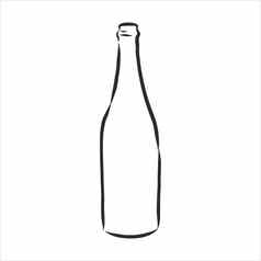 向量草图瓶向量草图瓶玻璃瓶向量草图插图