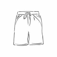 向量插图短裤休闲衣服短裤向量草图插图