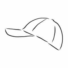 向量插图棒球帽帽向量草图插图