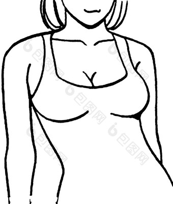 女乳房画教程画女人的身体强调乳房