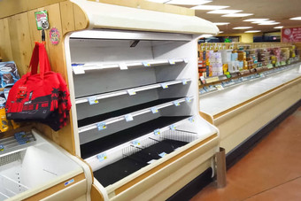 空货架上食品杂货超市恐慌冠状病毒