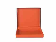 开放橙色礼物盒子孤立的白色背景