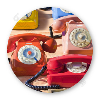 彩色的塑料模拟电话跳蚤市场轮图标