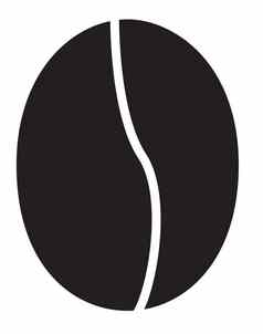 咖啡豆图标白色背景咖啡豆标志平圈