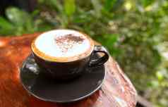 热摩卡咖啡卡布奇诺咖啡棕色（的）杯