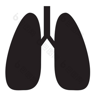 肺图标白色背景肺标志