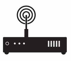 路由器图标白色背景平风格设计无线网络调制解调器