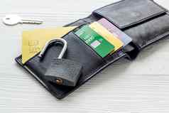 信贷卡黑客攻击安全锁开放钱包白色表格