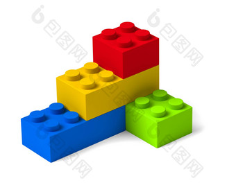色彩斑斓的建筑块玩具砖
