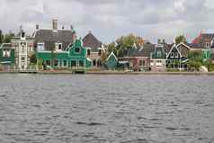 典型的荷兰房子运河阿姆斯特丹土地