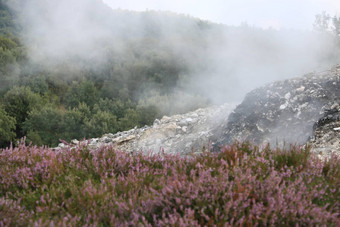 火山fumaroles地<strong>热场</strong>飞机蒸汽