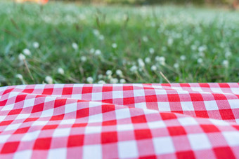 红色的网纹桌布纹理绿色草加尔省