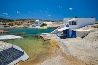 传统的希腊村帕切纳村米洛斯岛岛希腊